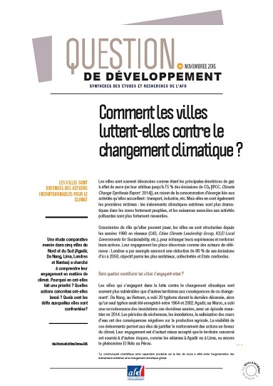 Une étude d’I Care & Consult donne lieu à une publication de l’AFD sur « Villes et Climat »